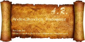 Andrejkovics Radamesz névjegykártya